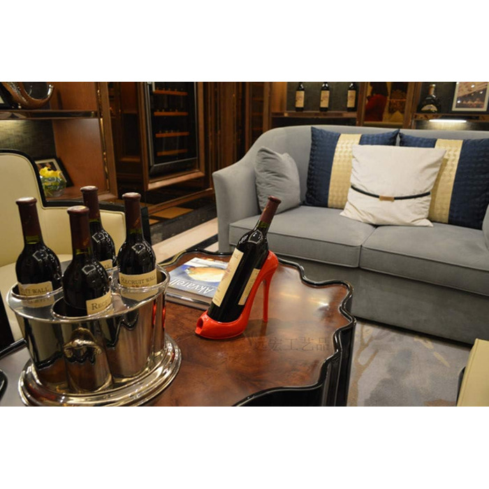 High Heel Fantasy Wine Bottle Holder, for Wedding, Party, Home Decoration (Red High Heel)