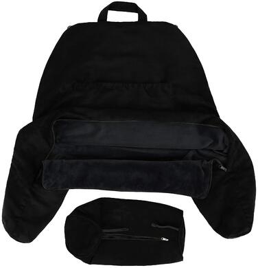 Подушка для чоловіків з підлокітниками - велика, для читання та відпочинку в ліжку. Висока спинка, преміум піна з пам'яті, знімна подушка для шиї на еластичному шнурі. Чорний колір, лише чохол.