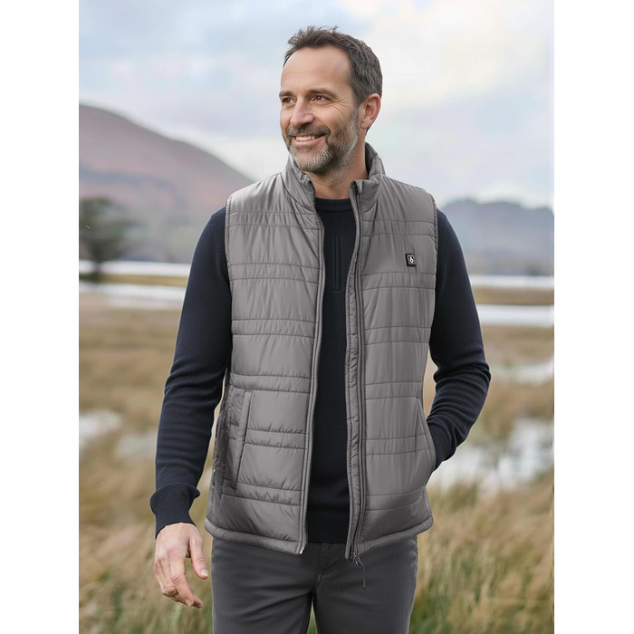 Обогреваемый жилет UNBON для мужчин и женщин с Powerbank 10000mAh USB, 3 режима нагрева, 6 зон обогрева, аккумулятор (L, Серый)