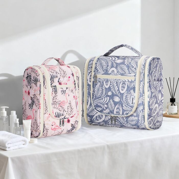 Косметичка для жінок та чоловіків Narwey Klein - дитяча косметичка для підвішування, чоловіча косметичка, валізка для косметики (Блакитний Лотос (Маленька)) A-Блакитний Лотос S