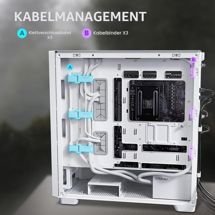 Корпус для ПК Antec Flux Midi Tower, чорний/білий, Gaming Case