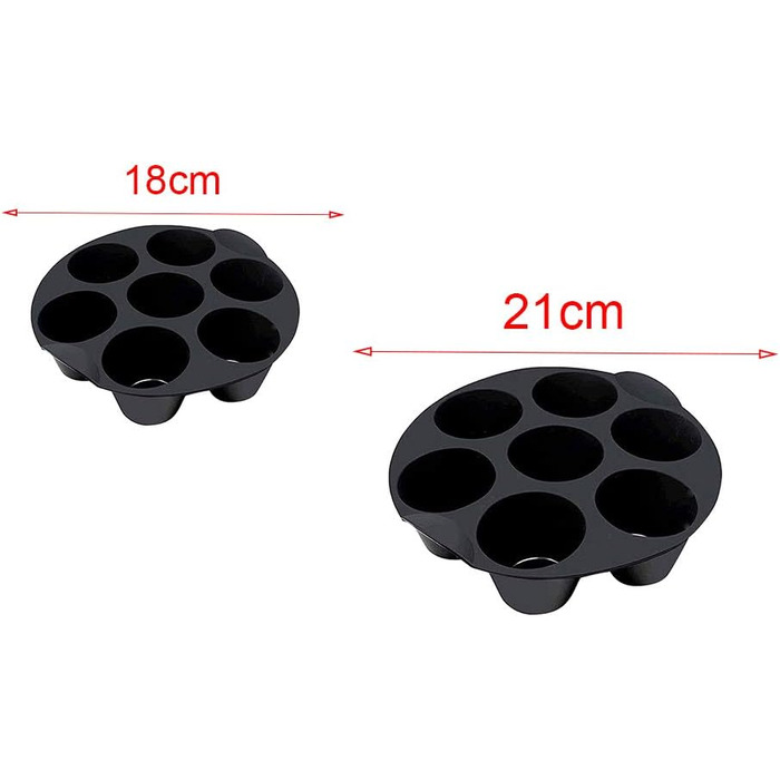 Silicone Muffin and Cake Mold, 7 Cups, Non-Stick Coated, for 3.5-5.8L Air Fryer Accessories, Chocolate, Universal Cake Pan
