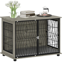 Клітка для собак PawHut - велика, 100x60x73.5 см, сіра, з подушкою, для дому