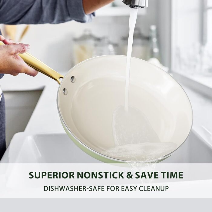 Набір посуду RIOVARM з нержавіючої сталі з антипригарним покриттям Ceramic, 6 предметів: каструлі, сковороди, соусники, шпатель. Посуд для кухні