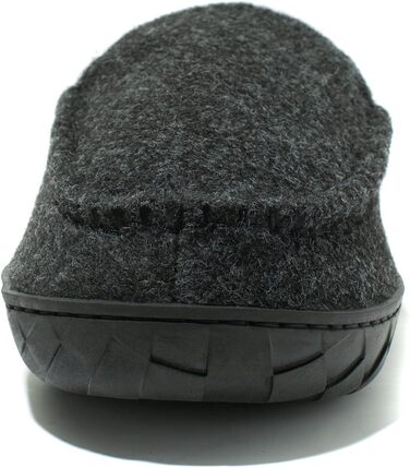 Домашні тапочки NewDenBer для чоловіків, мокасини з піною пам'яті, теплі та зручні, з неслизькою гумовою підошвою (43 EU, 1 Темний сірий)