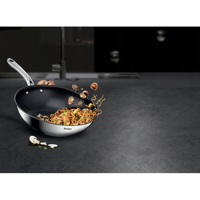 Набір сталевих сковорідок TEFAL Infinite 28/30 см, для індукційних та газових плит, з антипригарним покриттям