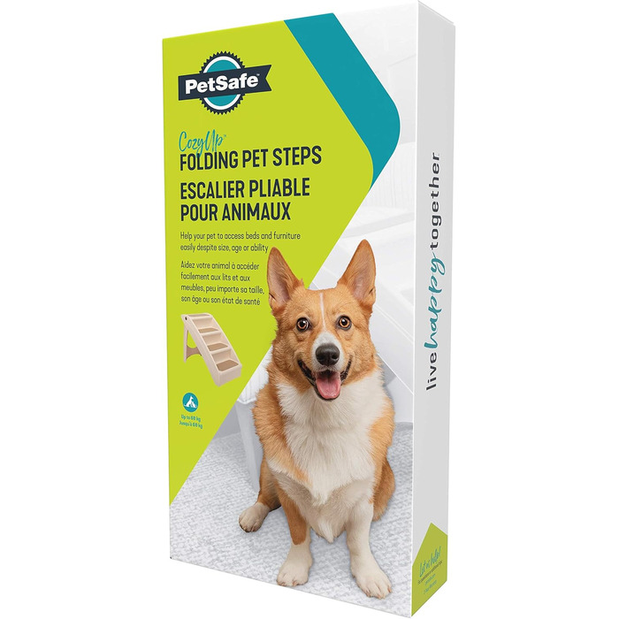 PetSafe CozyUp Складні сходи для домашніх тварин, з неслизькими ступенями, для тварин до 68 кг, висота 51 см, розмір L, нова упаковка