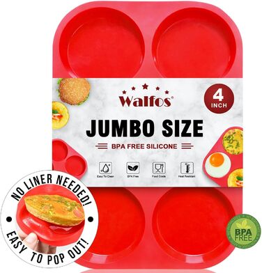 Premium Silicone Yorkshire Pudding Tray, Non-Stick Muffin Top Baking Mold, Muffin Tops and More, Food Grade and BPA-Free (1 Silicone Muffin Top Pan)