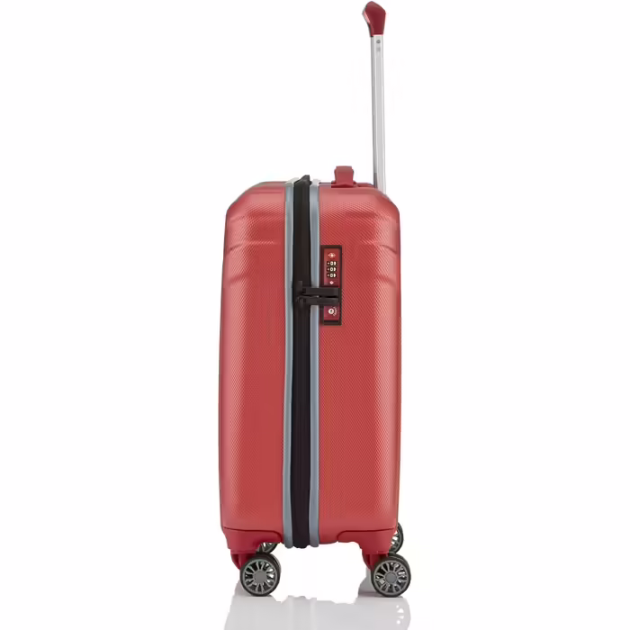 Жорсткий ручний чемодан Travelite VECTOR 55 см з TSA-замком, IATA, 4 колеса, 40 л, кораловий (червоний)