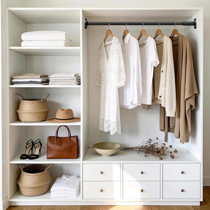 Штанга для карнизи без свердління, 100-230 см, регульована телескопічна штанга для душу, вікна та балкону (діаметр 25 мм, чорний)