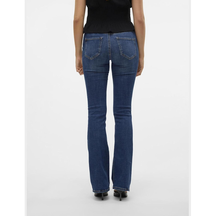 Джинси жіночі VERO MODA VMFLASH, середньої посадки, розкльошені, L/32L, темно-синій денім