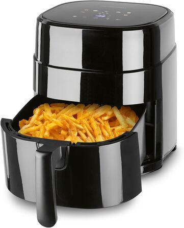 Фритюрниця горіння повітрям GOURMETmaxx 4.5L – Airfryer 1400W з цифровим дисплеєм, таймером, захистом від перегріву, миється у посудомийній машині, без жиру – Чорний 4.5 літри