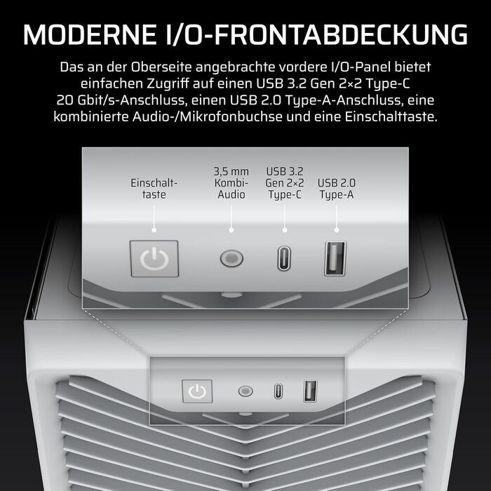 Корпус для ПК Corsair 3200D RS Mid-Tower ATX, білий
