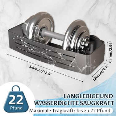 Двомісний кутовий поличний органайзер для душу без свердління, чорний, з кріпленням на присосках, з гачками для рушників та аксесуарів, для шампуню та гелю для душу