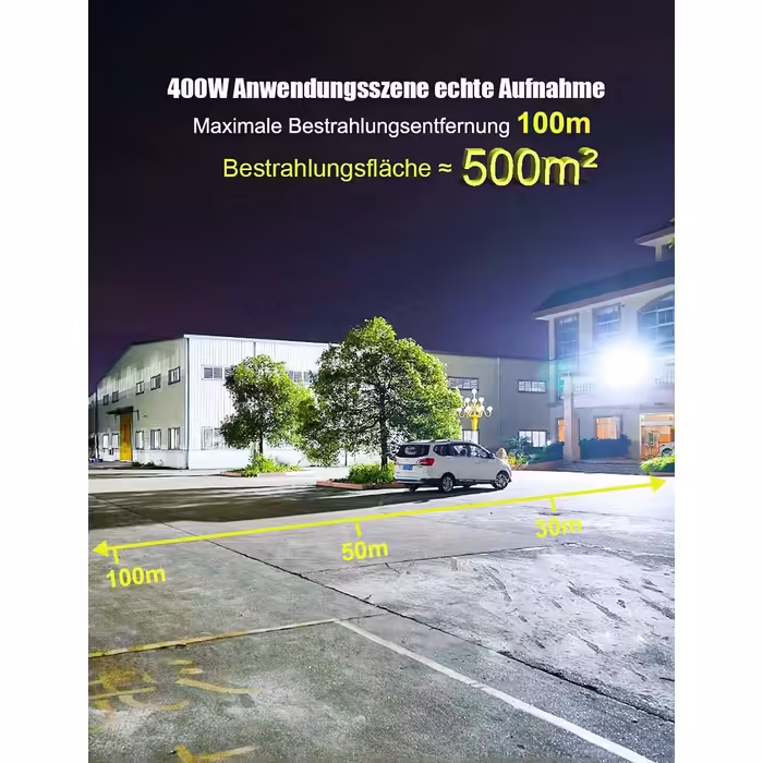 Rugging Flutlichter LED Floodlight Outdoor 100W LED Spotlight 10000lm Super Bright Floodlight 3000K IP67 Waterproof Outdoor Spotlight for Lawns, Backyards (400W-W)