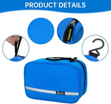 Сумка для туалетних аксесуарів на блискавці, дорожня, унісекс, з 4 відділеннями, Caping Oxford (Блакитний)