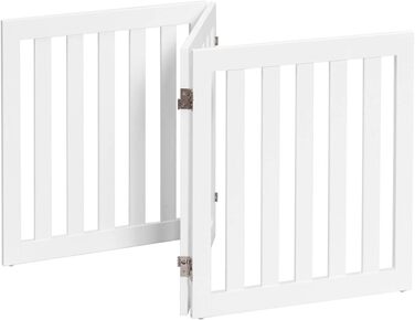 Захисний бар'єр для собак COSTWAY 60см, дерев'яне огорожа, дитяче ворота, розкладні, для захисту сходів, білий (3 панелі)