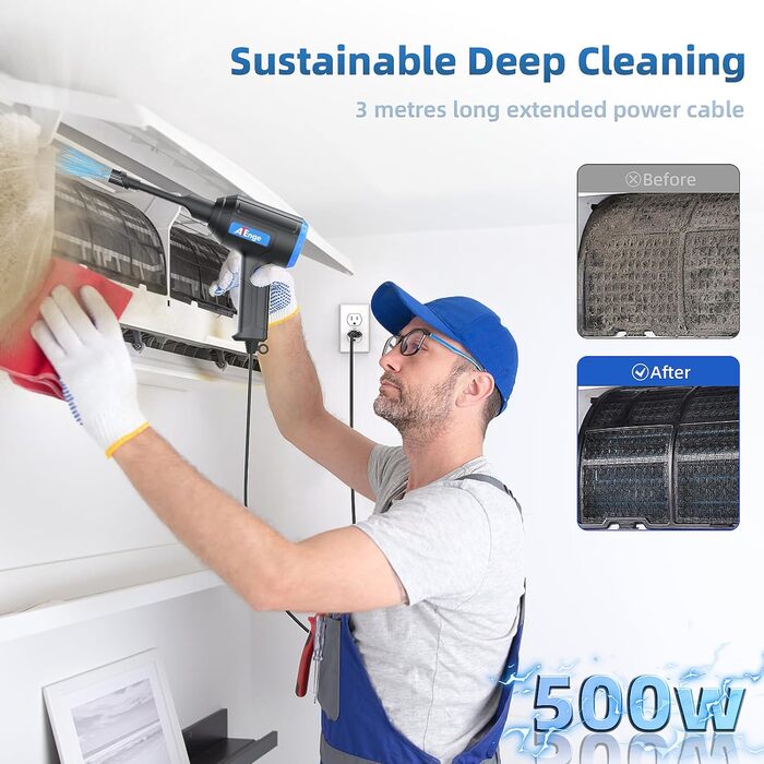 Електричний пилосос для пилу ATENGEUS 500W з регулюванням швидкості для ноутбука, ПК, офісної техніки та диванів