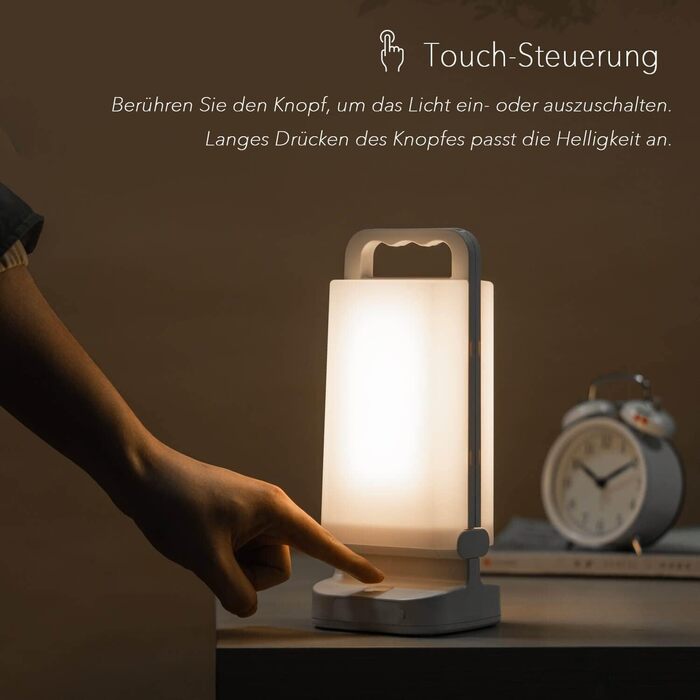 Lepwings LED Camping Lantern Solar, Dimmable Touch Camping Lantern with 4400 mAh Power Bank, IPX4 Waterproof, Rechargeable Lamp for Camping, Adventure, Fishing, Blackout Emergency Equipment