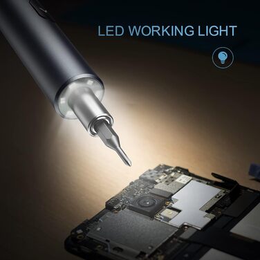 Міні електрична викрутка 28 в 1: набір прецизійних викруток з LED-підсвічуванням для телефонів, годинників, ноутбуків