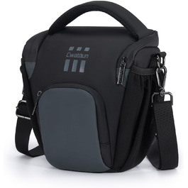 Чорна сумка для цифрової камери Cwatcun: DSLR, Canon, Nikon, Sony, з відділенням для об'єктивів