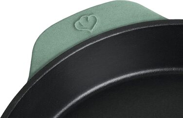 Чавунна гриль-сковорода Springlane 26 см емальована - для стейків, для всіх плит (індукція), м'ятний колір