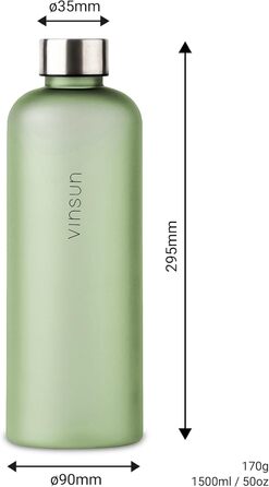 VINSUN Water Bottle 650ml, 1000ml, 1500ml - Leak-proof, Carbonated Drink Compatible, BPA-Free, Tritan - Lightweight Water Bottle for Sports, Outdoors, School, Biking, Office