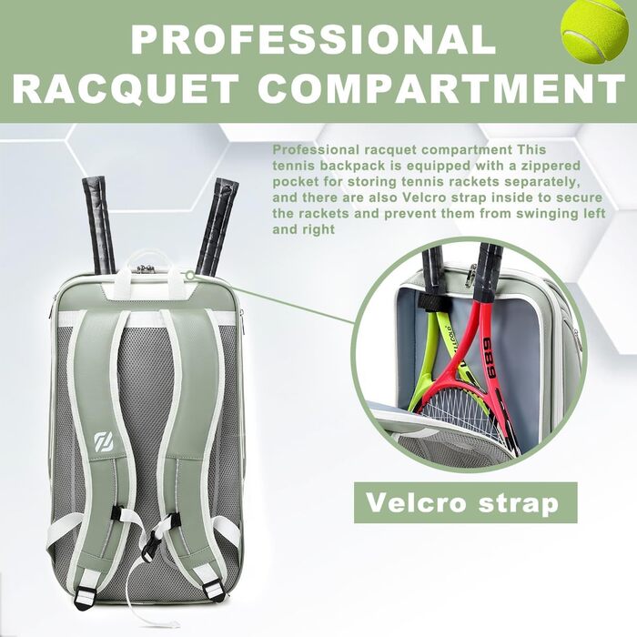 TILDOSAC Tennis Racket Bag - Large Sports Bag for Tennis, Padel, Pickleball - with Shoe Compartment, Laptop Sleeve, and Ball Sleeve