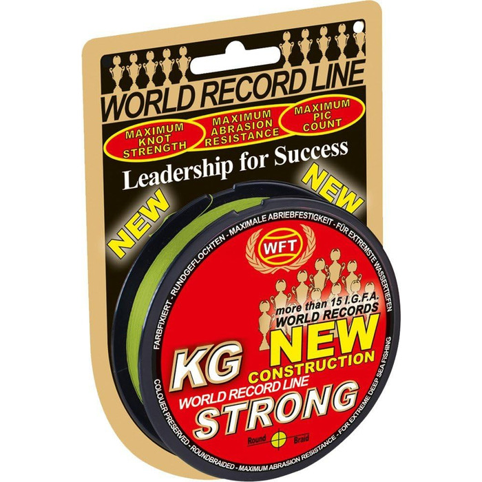 WFT 0.22mm 32kg Strong Chartreuse - 300m Braided Fishing Line, Braid Line, Predator Fishing Line