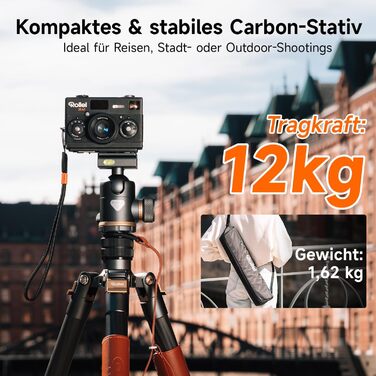 Карбоновий штатив для камери Rollei C6i Carbon Heritage 174см з кулястою головою 360°, Arca Swiss, функцією монопода для DSLR та смартфонів