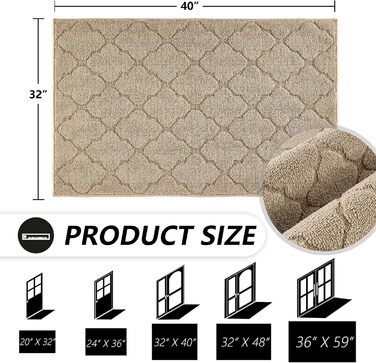 Килимок для дому 81x121 см Schneeflocke-Beige, антиковзний, поглинає бруд та сніг, бежевий