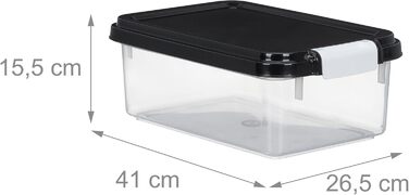 Коробки для корму для собак Relaxdays 2 шт., 10L та 30L, з кришкою, роликами, лопаткою, прозорі/чорні