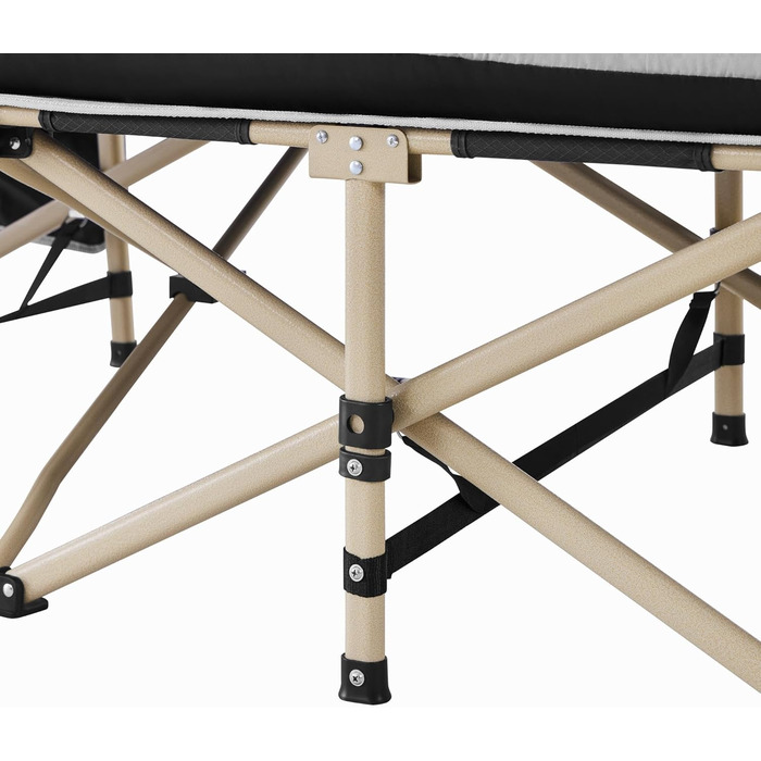 Ліжко складане Yaheetech з матрацом для кемпінгу, сіре (191x67 см, до 150 кг) + Чохол та кишені