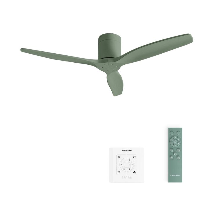 Вентилятор стельовий WINDCALM M з підсвічуванням, Wi-Fi, пульт, 132 см, 40W, Salbeigrün