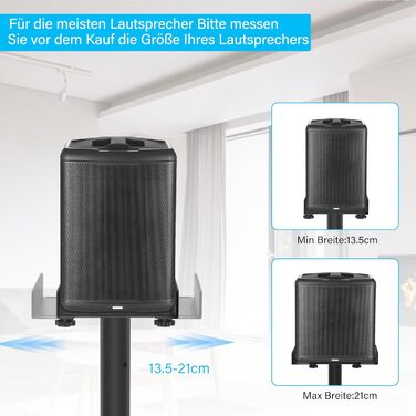 Підставка для колонок, 2 шт., регульована висота 86–127 см, з кабельною організацією, вантажопідйомність 3.6 кг, для малих колонок (PX3 2-P21)