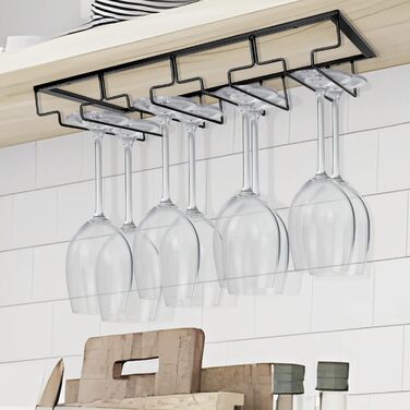 Металевий тримач для келихів вина Anshuke - 4 ряди, 8-12 келихів, для дому, ресторану, бару