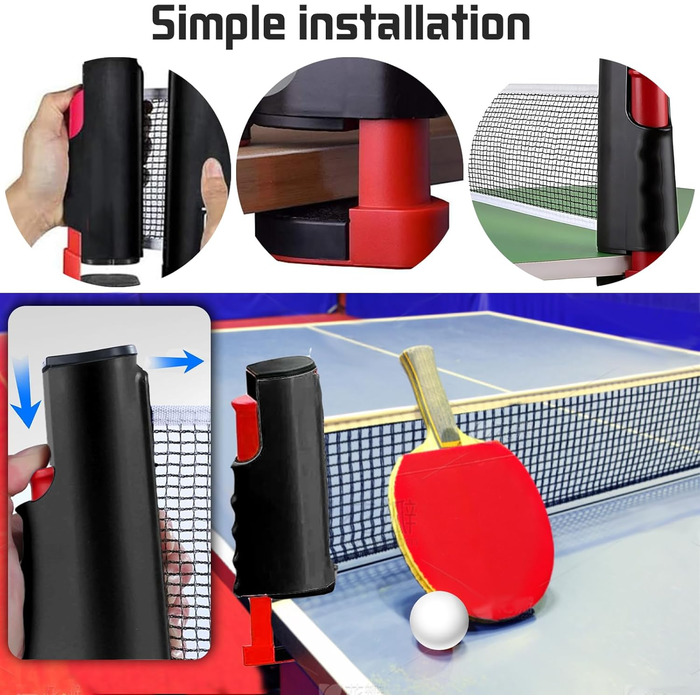 Знімне сітка для настільного тенісу, 190 см (макс), замінна сітка для настільного тенісу, портативна, для столу, офісу, їдальні. Комплект A