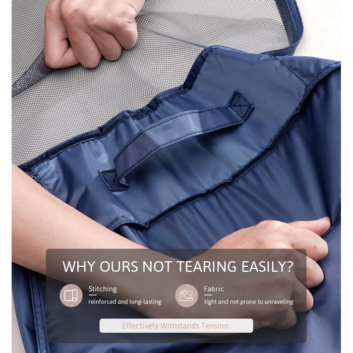 Органайзер для валізи Meowoo, набір 8 шт., Packing Cubes для подорожей та бізнесу, система зберігання багажу (Морська синя)