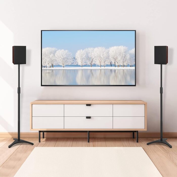 Підставка для колонок, 2 шт., регульована висота 86–127 см, з кабельною організацією, вантажопідйомність 3.6 кг, підходить для P3X-2P