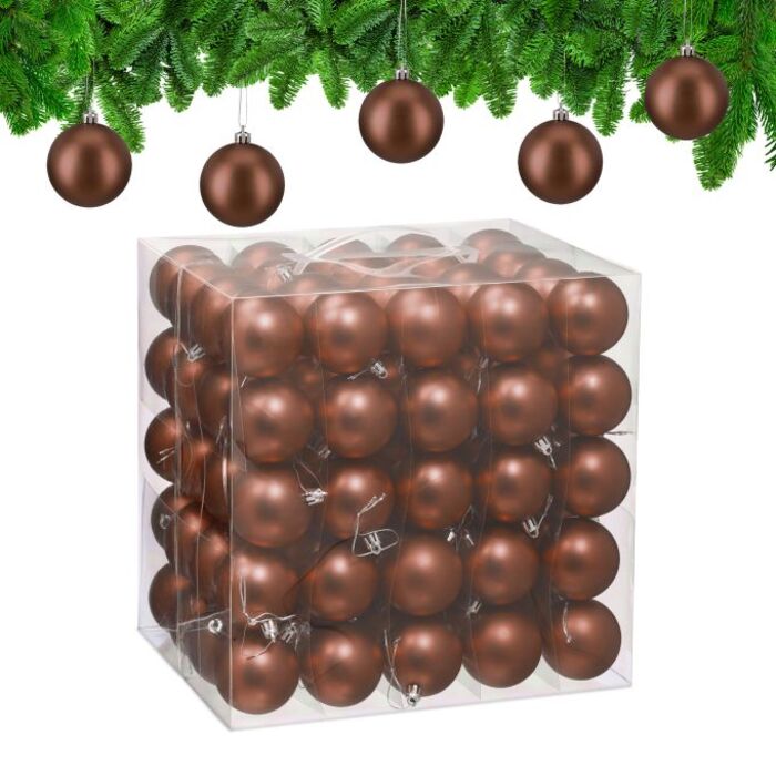 Relaxdays Set of 100 Christmas Baubles