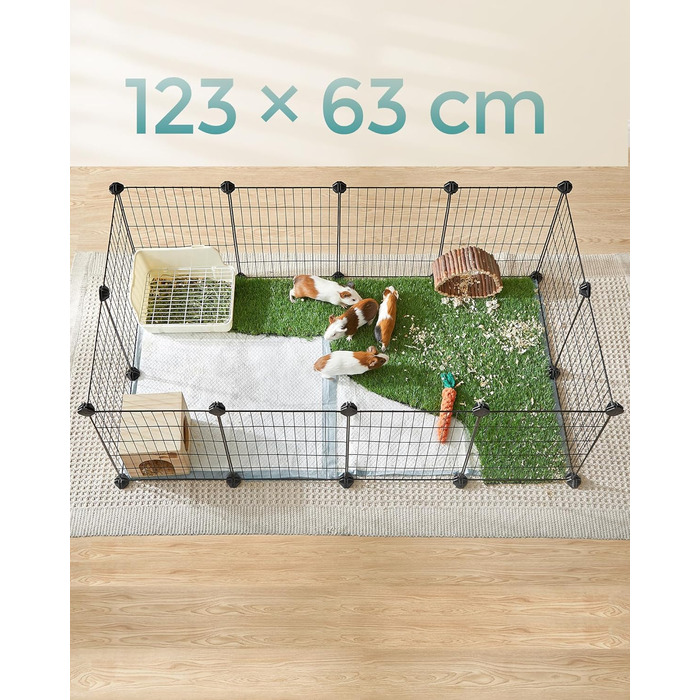 Клітка для дрібних тварин SONGMICS LPI01H, металева сітка, 123 x 63 x 41 см, чорна