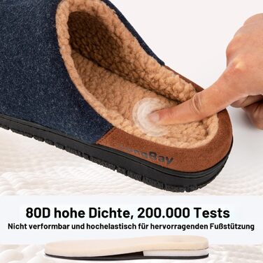 Чоловічі халати для дому LongBay з ефектом вовни, теплі халати з піною Memory Foam та м'яким Sherpa-підкладкою, для дому та вулиці (43 EU, Navy Blue)
