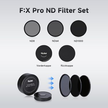 Набір фільтрів Rollei F:X Pro ND (ND8, ND64, ND1000) для об'єктивів 55 мм - 3 шт.