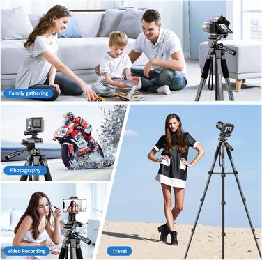 Штатив для камери Nineigh 172см, для смартфона з пультом, легкий, алюміній, 3-х секційний, для фото та відео