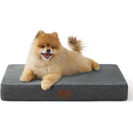 Ортопедична подушка для собак BEDSURE - 61x41x8 см, сіра, з Memory Foam, 2 в 1, для маленьких собак
