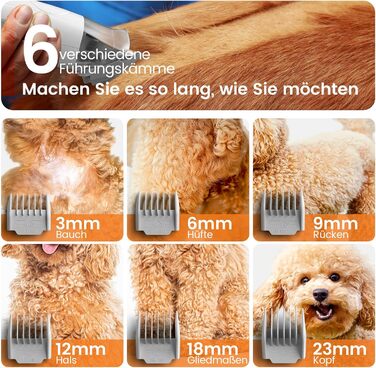 Машинка для стрижки собак Oneisall з пилососом, потужність 12000 Па, збір 99.99% шерсті, тиха, 7 насадок, об'єм контейнера 1.5 л