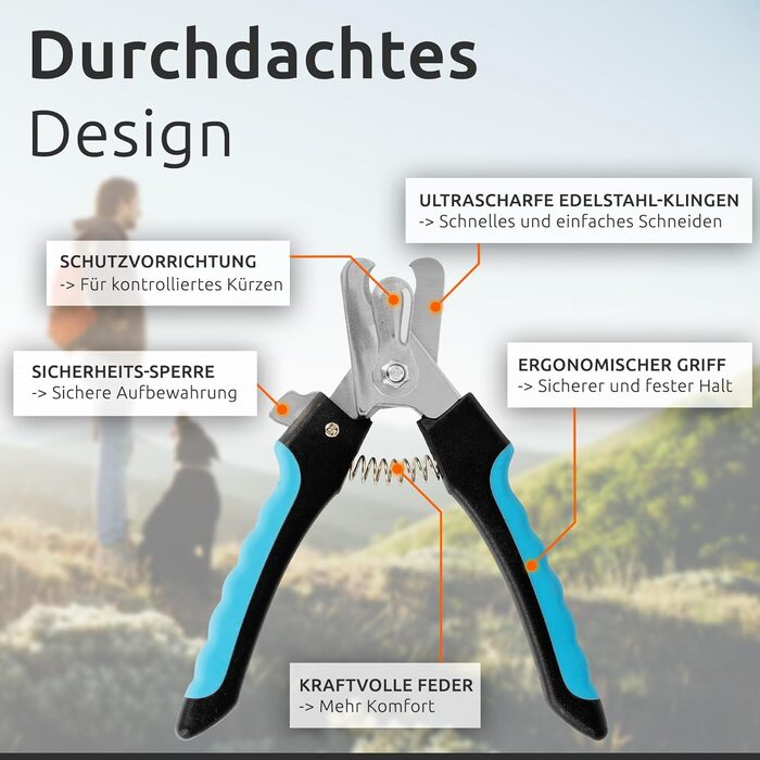 Професійні когтерізки ECENCE для собак та котів з пилочкою - нержавіюча сталь, безпечні та точні