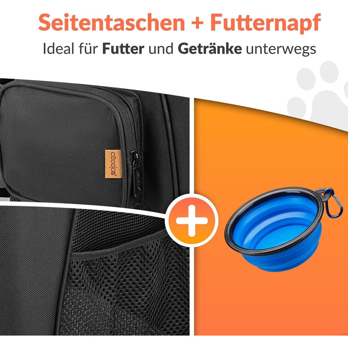 Рюкзак для тварин до 20 кг, регульовані ремені, складаний, короткий поводок, чорний. Ідеально для собак та котів