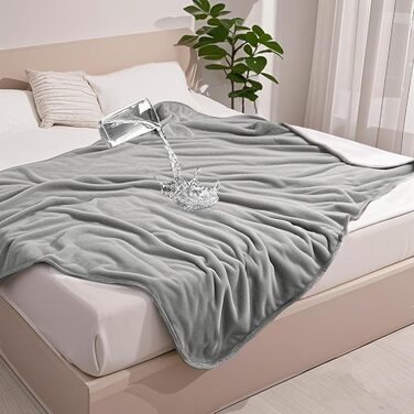 Водонепроникний коврик для собак з Sherpa Fleece, 127x152 см - захист дивану та меблів (Сріблясто-сірий)