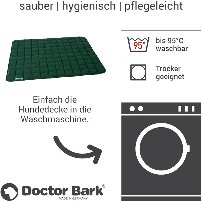 М'яка та якісна лежанка для собак Doctor Bark, розмір L (100x80 см) та XL (120x100 см), для великих собак, міцна, для дому та вулиці, можна прати до 95°C